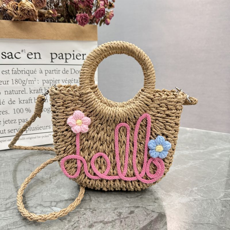 Borsa tote da spiaggia in paglia intrecciata a mano per donna 2025_voghion.com