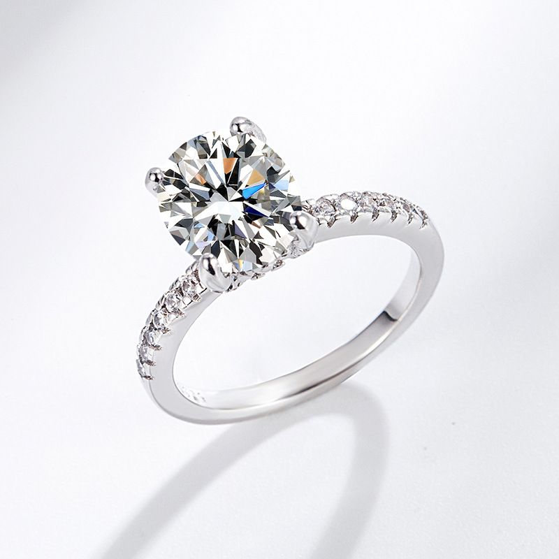 Anello intarsiato per donna, anello di proposta simulato a forma di uovo di alta qualità con diamanti, elegante, versatile, leggero e di lusso all'ingrosso_voghion.com