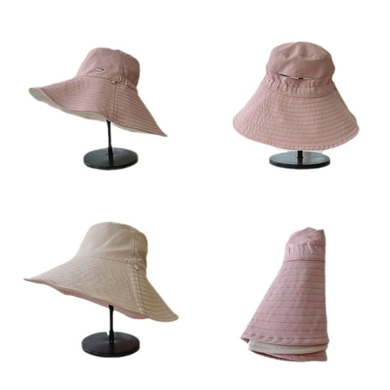 Children's 2024 Spring Fisherman Women's Summer Sunscreen and Leak proof Horsetail Sunshade Foldable Big brim Hat_voghion.com