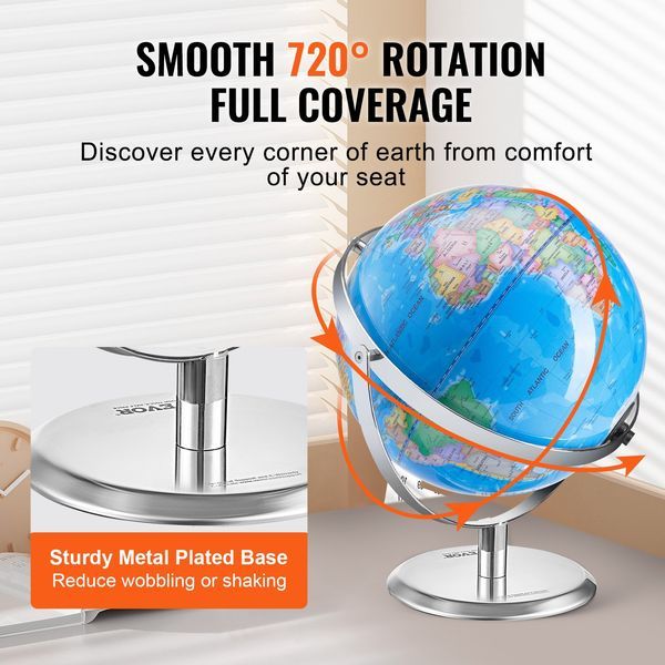 VEVOR Talking World Globe, 9 In/228.6 Mm, Interactive Globe For Kids Early Learning Teaching, Educational Globe With Smart Talking Pen LED Night Lig_voghion.com