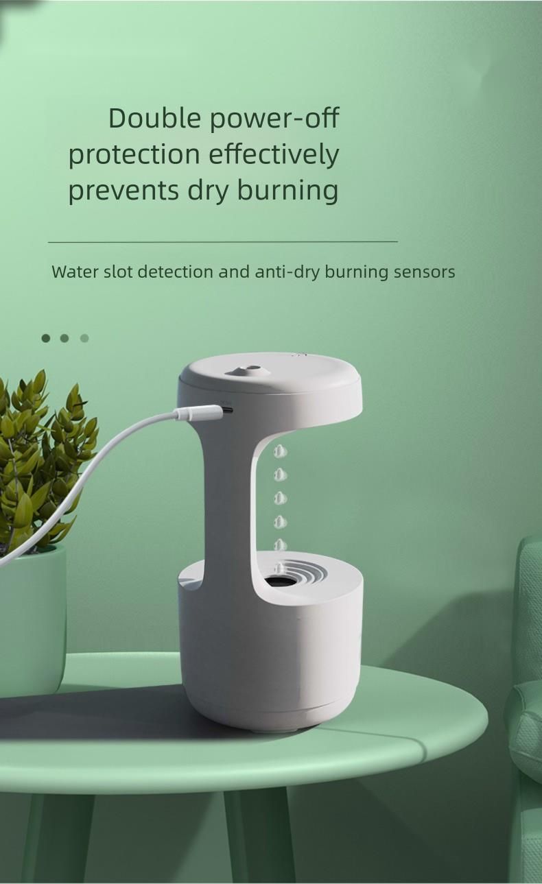 Umidificatore antigravità, sfera di nebbia levitante con luce notturna, USB silenzioso per scrivania da camera da letto, gadget tecnologico fantastico_voghion.com