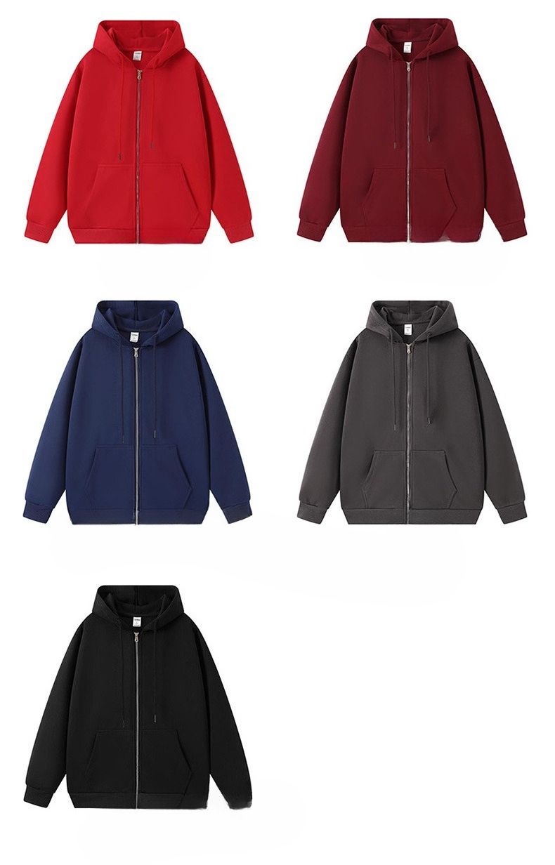 Antibacterial Heavy Tide Cotton Loose Zipper Hooded Sweater Custom Men's Cardigan Thickened Jacket_voghion.com