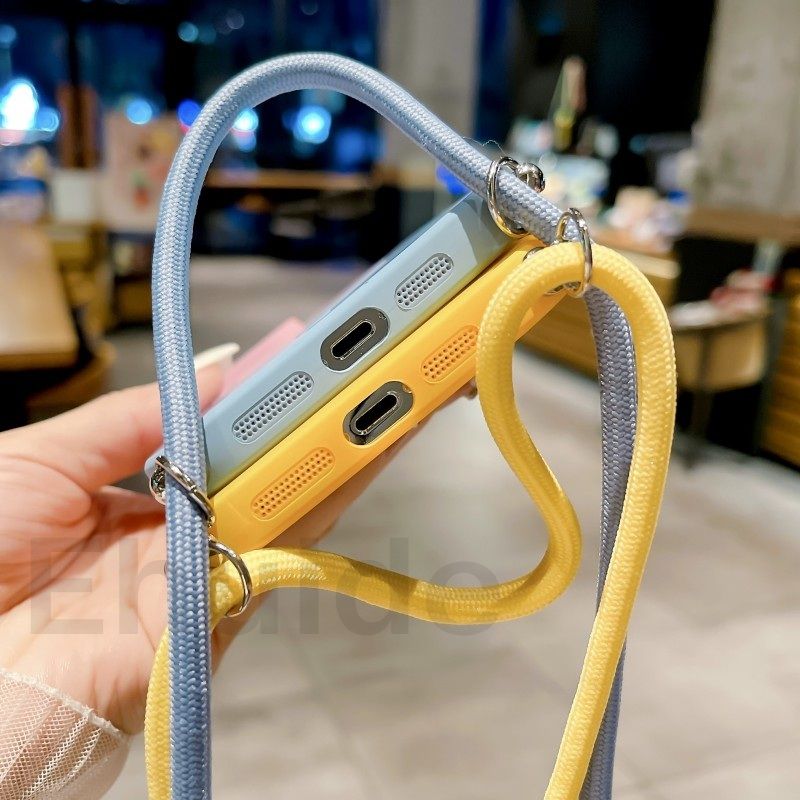 Magnetic Case For iPhone 14 11 12 13 15 Pro Max Plus Magsafe Shockproof Gradient Camera Protect Crossbody Lanyard Strap_voghion.com