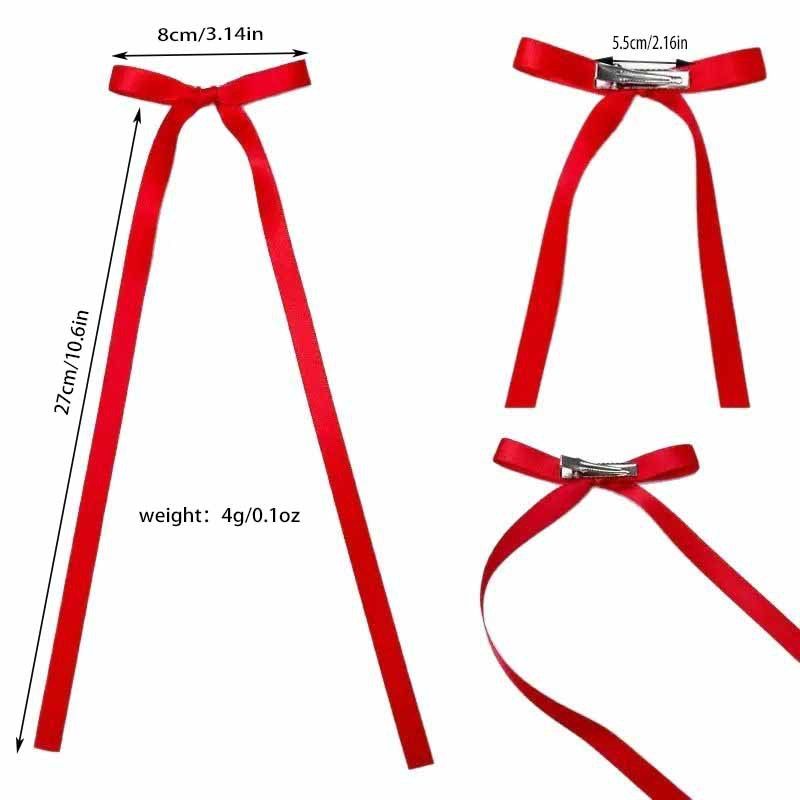 27 cm Bandschleife Haarnadel Ballettstil Süße geflochtene Entenschnabelklammer gebundenes Haarband Doppelter Pferdeschwanz Kopfschmuck_voghion.com