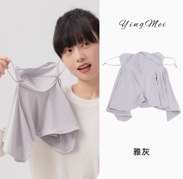 Máscara de velo para el sol, protección UV completa, para mujer, para ciclismo al aire libre, de seda helada_voghion.com