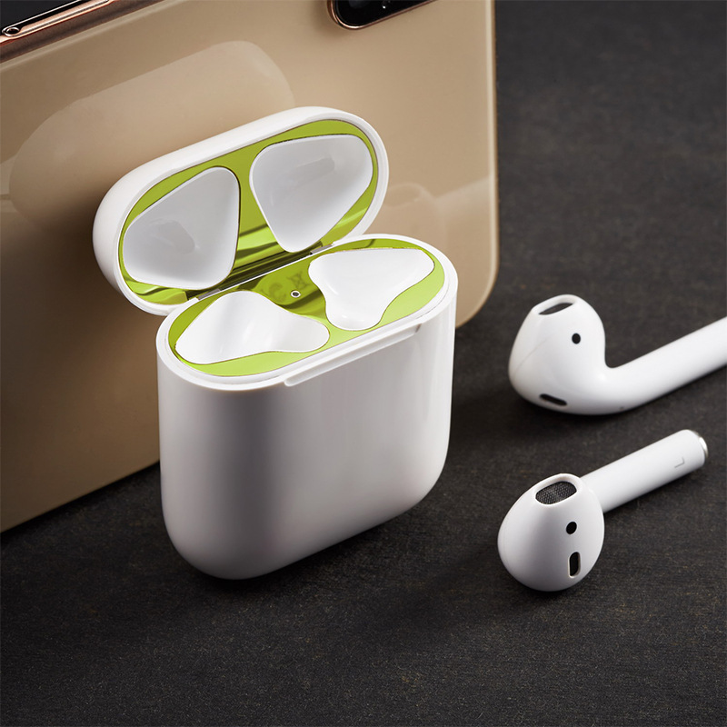 Metal Dustproof Sticker Case for Apple Airpods Headphone Covers for Airpods 2 1 Headphones Charging Case Protective Accessories_voghion.com