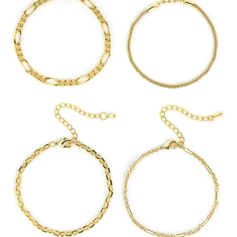 INS-stijl sieradenset Miami koper vergulde armband voor vrouwen Cubaanse ketting_voghion.com