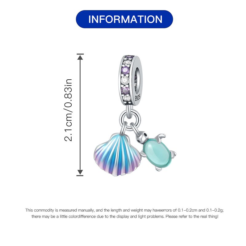 Bijou original en argent sterling 925 pour femme, pendentif queue de poisson en forme de tortue, style océan, accessoires de bijouterie DIY, bracelet à cordon_voghion.com