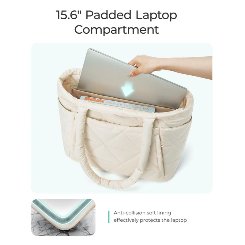 Women's Quilted Zippered Handbag - Large Capacity Shoulder Bag with Compartments - Stylish Tote for Travel, Work, and Gym_voghion.com