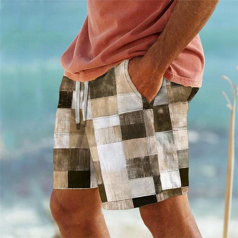Sommer-Strandshorts für Herren mit Kordelzug und elastischer Taille, 3D-Druck, Tierfisch, bequem und atmungsaktiv_voghion.com