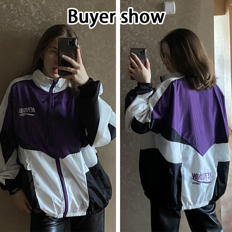 n Giacca college stile college Nuove coppie casual Giubbotti bomber ricamati con lettere Cappotto con cerniera patchwork allentato da strada_voghion.com