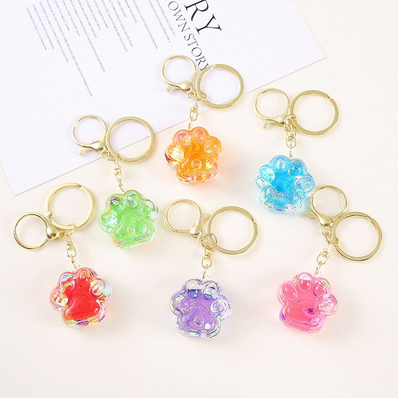 Simpatico ciondolo a forma di zampa di gatto, in acrilico, con bottiglia di olio, per studenti, borsa scolastica, portachiavi regalo_voghion.com