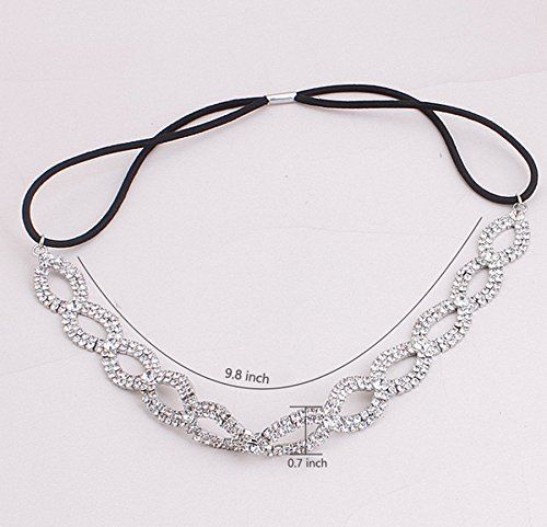 Accessoires de mariée, serre-tête élastique fait main en strass, accessoires pour serre-tête_voghion.com