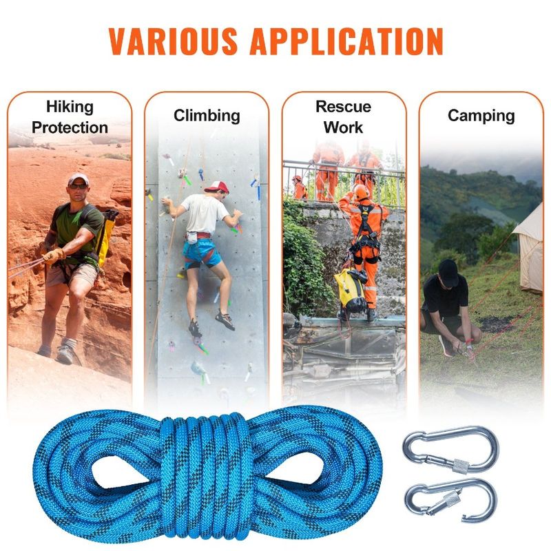 Tension With Strength Ft Static Rock Escape High Climbing Rope 26KN Breaking 10mm Safety Rope Climbing 64 0.4'' Outdoor R Rope_voghion.com