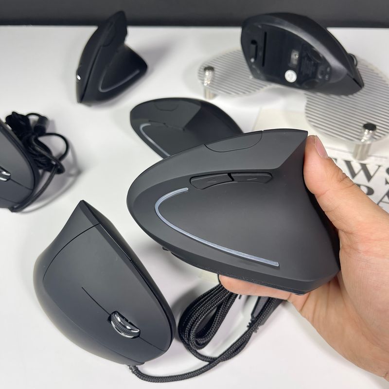 Souris ergonomique sans fil, filaire, verticale, rechargeable, pour ordinateur portable et de bureau_voghion.com