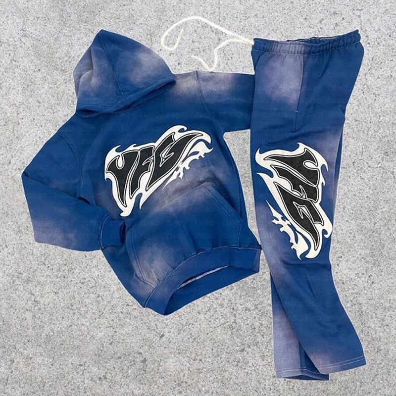 Ensemble sweat à capuche rétro Y2K – Sweat à capuche et pantalon de survêtement d'inspiration vintage avec imprimé personnalisé_voghion.com