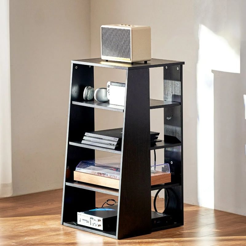 Per supporti AV, lettori multimediali, scatole, supporti di stoccaggio, supporti in legno, supporti audio-video e DVD, cavi, giochi, console regolabili in altezza, 5 livelli_voghion.com