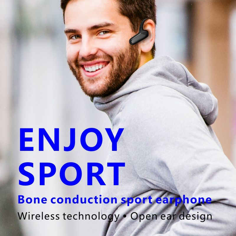 F808 Wireless Headset Bluetooth-compatible 5.0 Bone Conduction HiFi Ear Hook Sports Earphone For Cycling Running Fiess_voghion.com