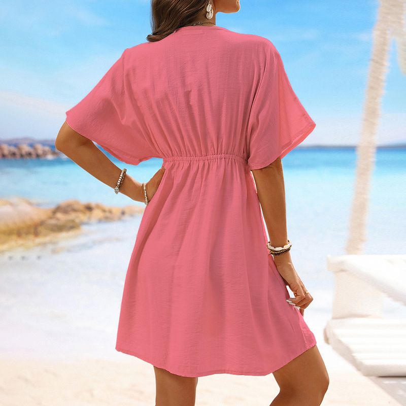 Jupe de plage en dentelle et soie glacée pour femme, vêtement de plage, bikini, cache-maillot de bain_voghion.com