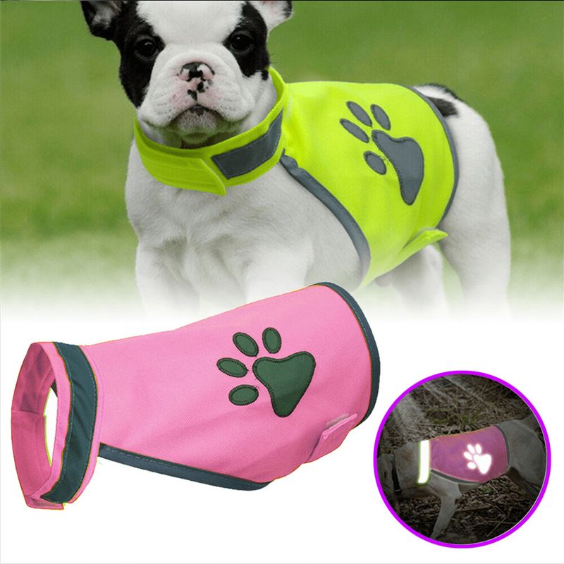Nuovo gilet di sicurezza verde fluorescente riflettente con zampa Golden Retriever Labrador Husky traspirante per cani_voghion.com