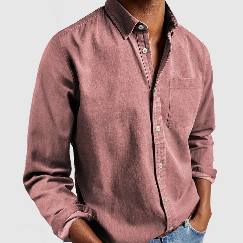Nuova camicia da uomo a maniche lunghe con colletto rovesciato 2024_voghion.com