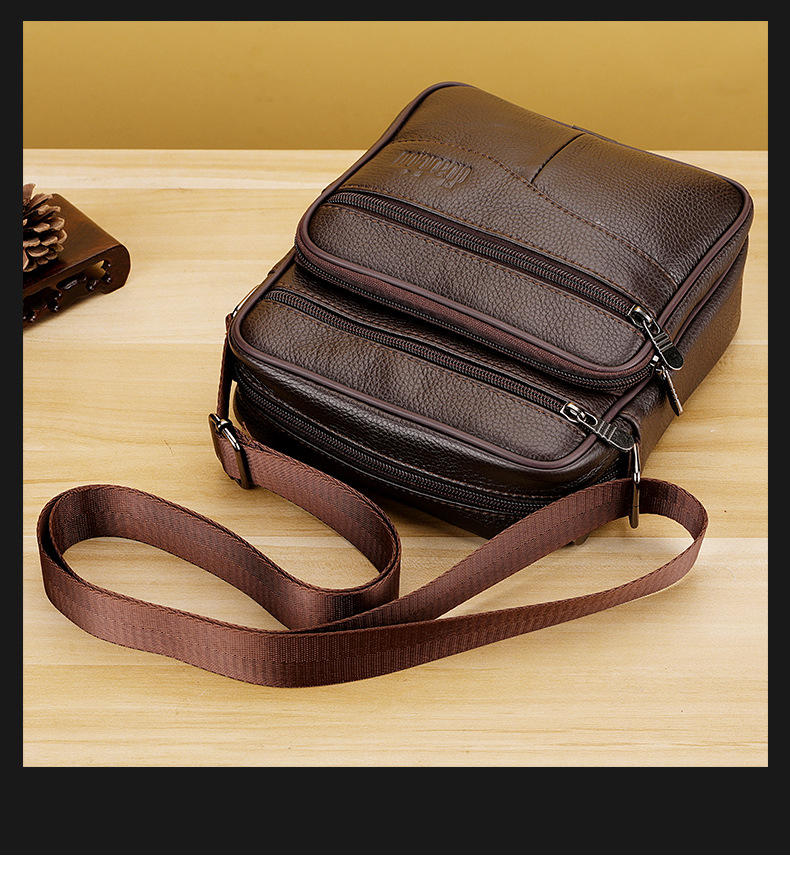 2024 Men's temperament business bag, large capacity cowhide bag, genuine leather shoulder bag, men's vertical men's bag, high-end crossbody bag_voghion.com