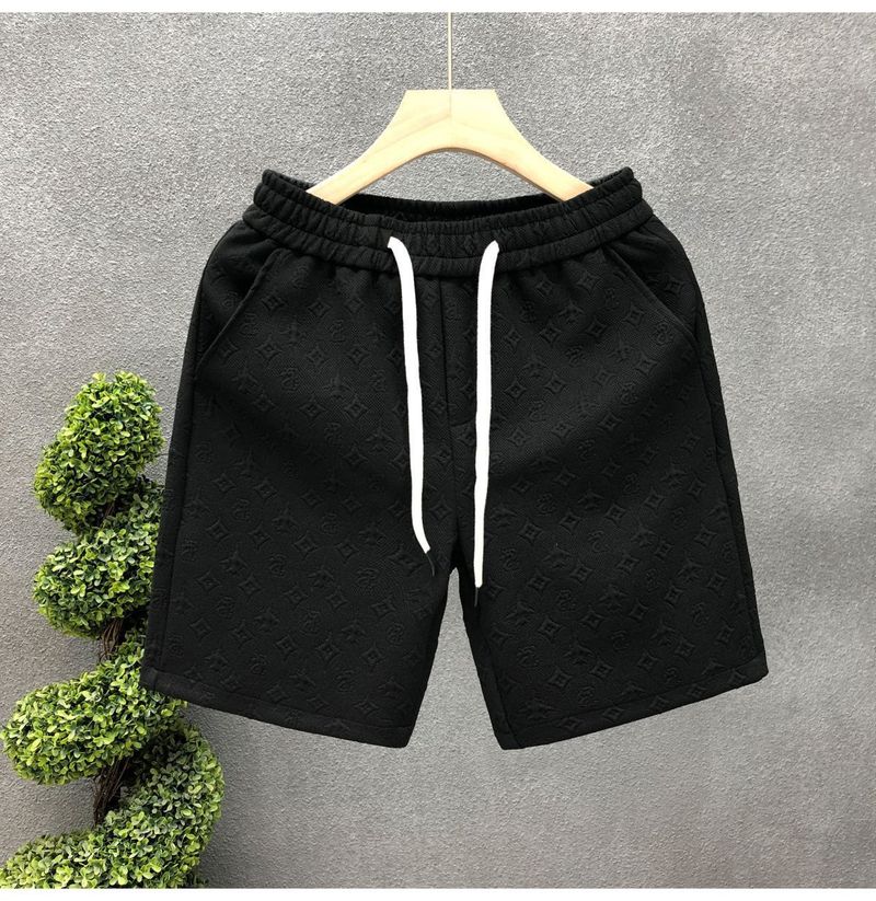 Light Luxury Style White Jacquard For Men, Summer Trendy Brand Five-Point Shorts, 2024 New Men's Half-Length Shorts_voghion.com