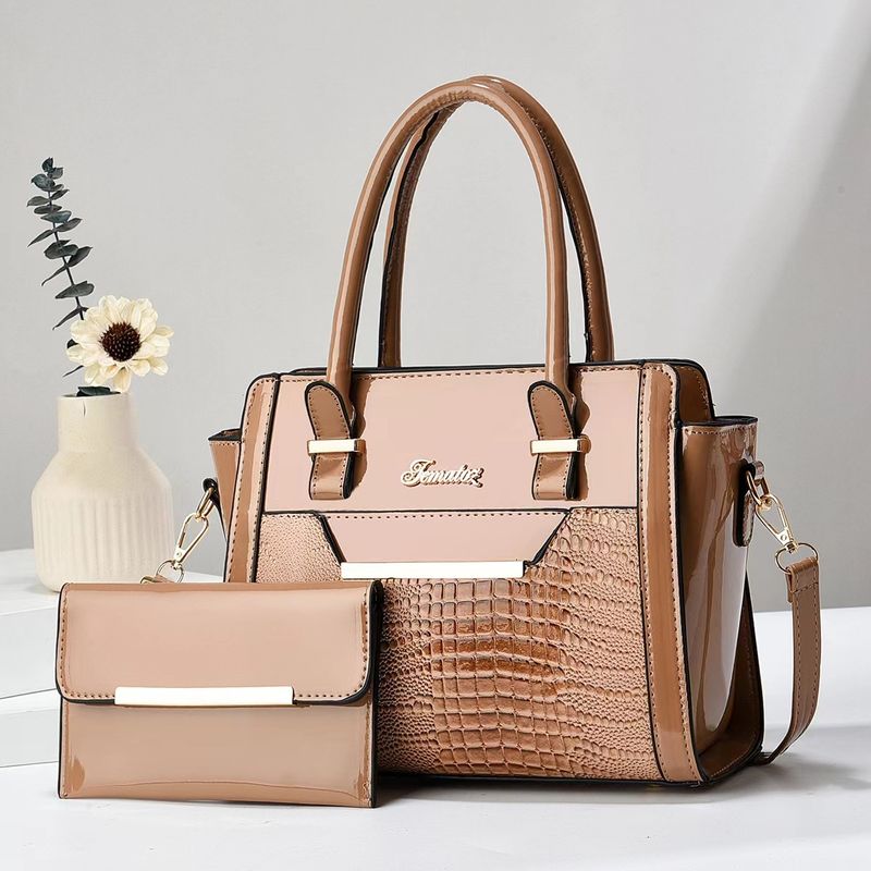 Bolso para madre e hijo (2024), de piel brillante, moderno, para mujer, bandolera de gran capacidad con un solo hombro._voghion.com