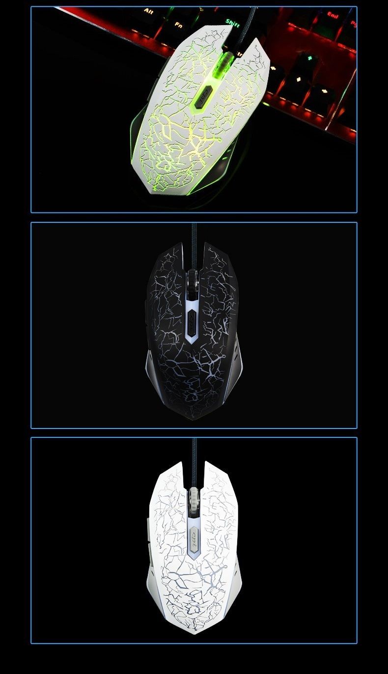 Crack Colorful Stylish Frosted Nical USB Mouse_voghion.com