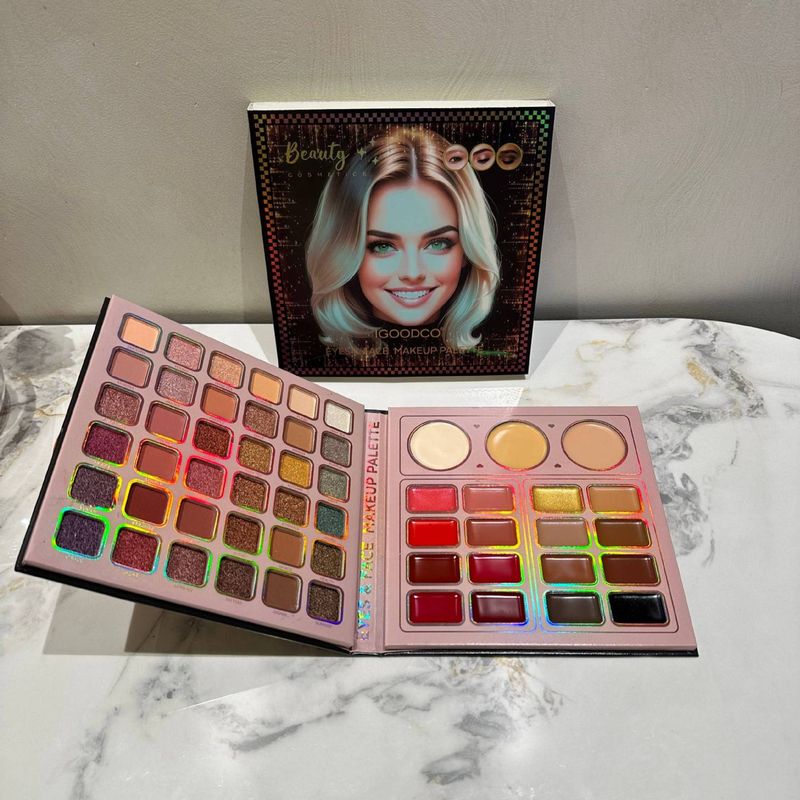 55-Color Eyeshadow & Concealer Palette - Matte & Shimmer All-In-One Makeup (Professional Travel-Friendly With Mirror & Brush Vegan Formula)_voghion.com