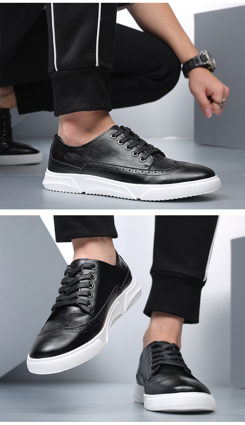Herrenschuhe große Freizeitschuhe mit Schnürung im Brogue-Stil im Retro-Stil_voghion.com