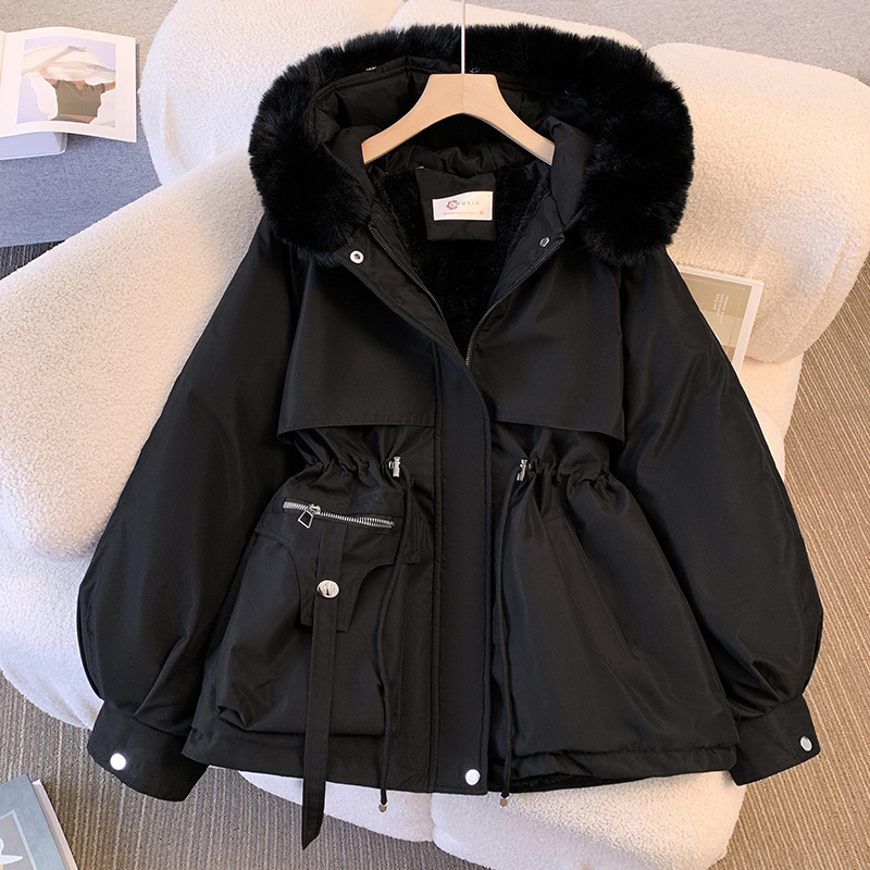 Giacca invernale da donna Giacca tutto in uno alla moda e versatile, con pelliccia spessa e velluto_voghion.com