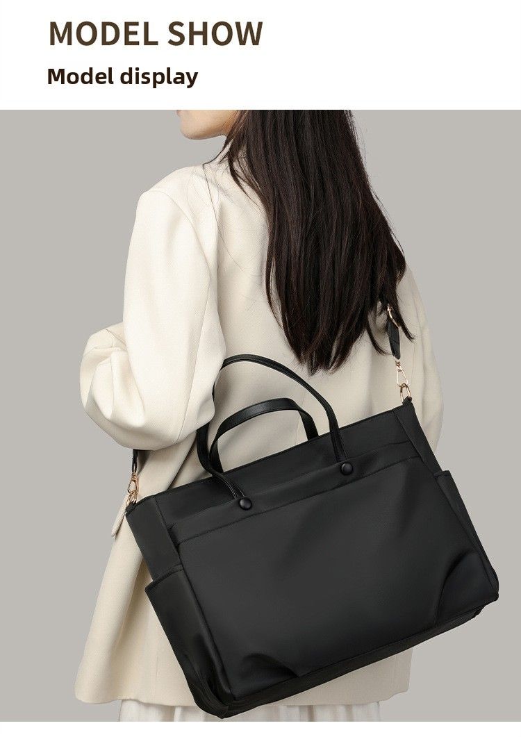 Laptop Bag Fashionable Atmosphere Portable Large Capacity Briefcase Shoulder Messenger Tote Bag_voghion.com