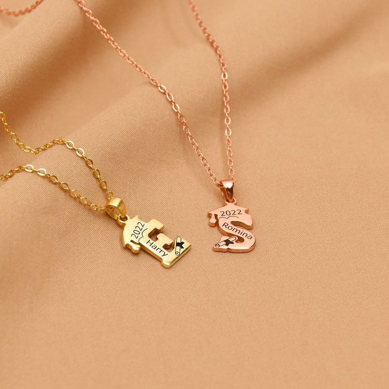 Collana con iniziale da donna, semplice e alla moda, in acciaio inossidabile, con ciondolo a 26 lettere inglesi, gioiello per donna_voghion.com