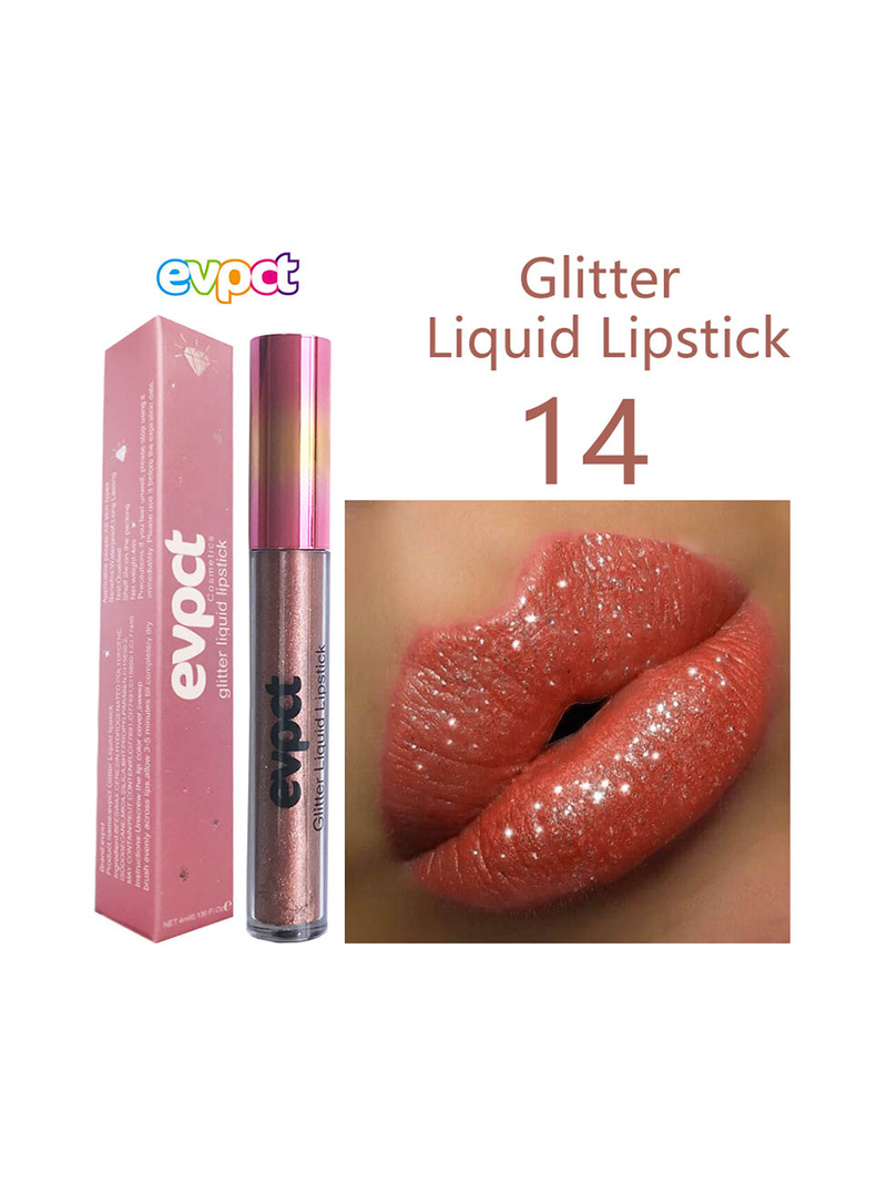 Glitter Diamond 1PC lápiz labial líquido impermeable de larga duración taza antiadherente perla brillante mate brillo de labios Wome_voghion.com