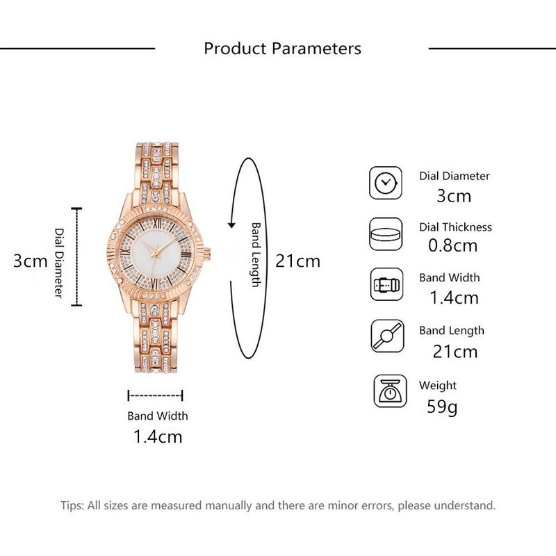 Diamanten besëtzt Damen réimesche Stol Rimm Luxus Moud Kaddoskëscht Auer Bracelet zweedeeleg Quartz Auer_voghion.com
