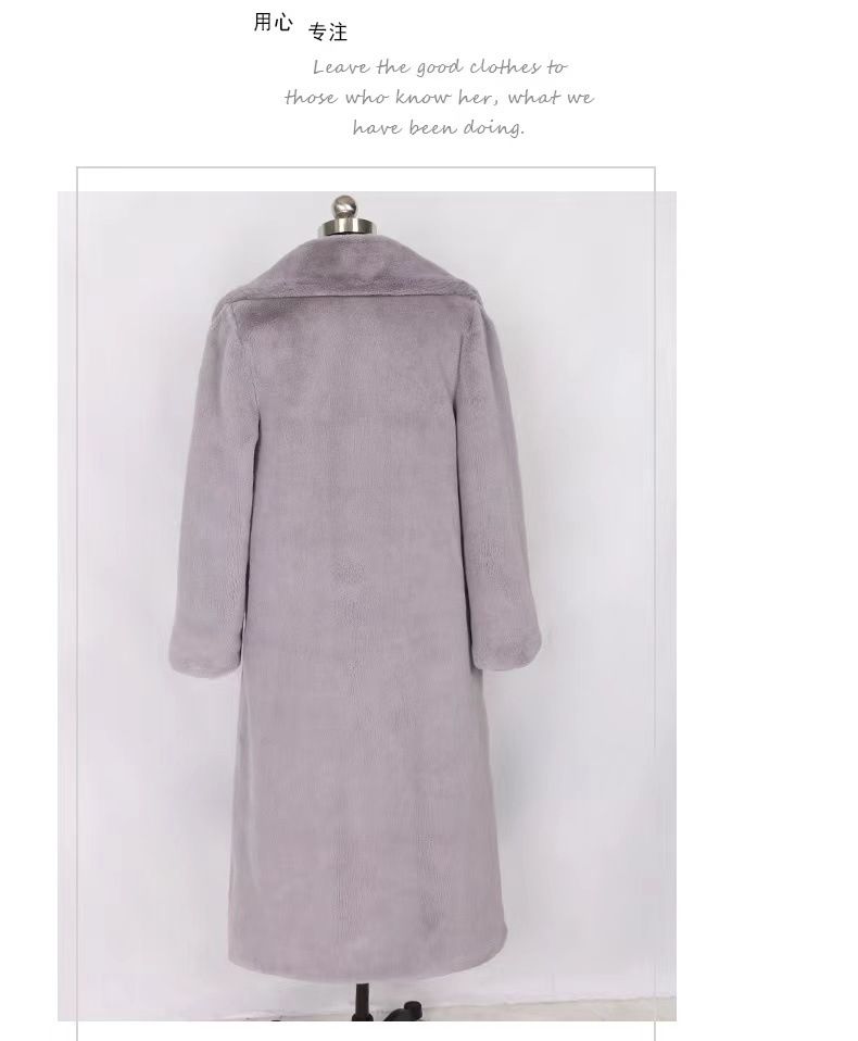 Damenmode-Anzugkragen-Langarmmantel aus Rex-Kaninchenfellimitat_voghion.com