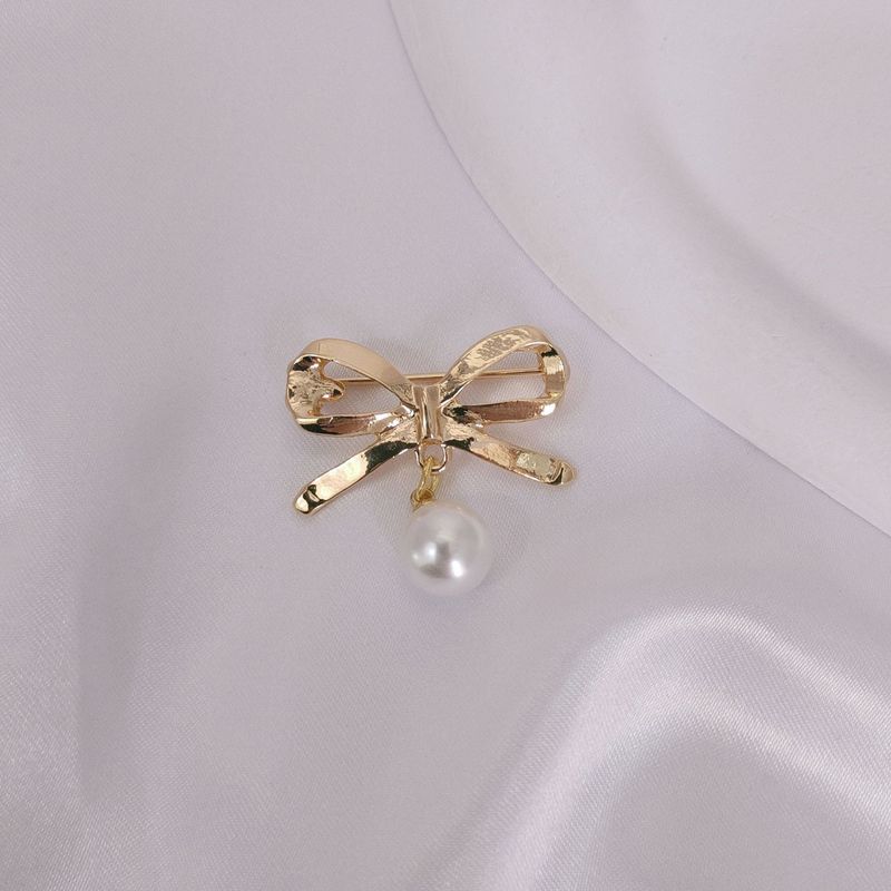 Spilla con fibbia in perla anti-luce per scollatura di alta qualità, piccola spilla con fiocco, per colletto, accessori, cardigan_voghion.com