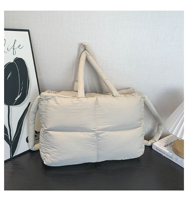 Cotton Bag Down Bag Female Large Capacity Leisure Tote Bag Ladies Commuter Shoulder Bag_voghion.com