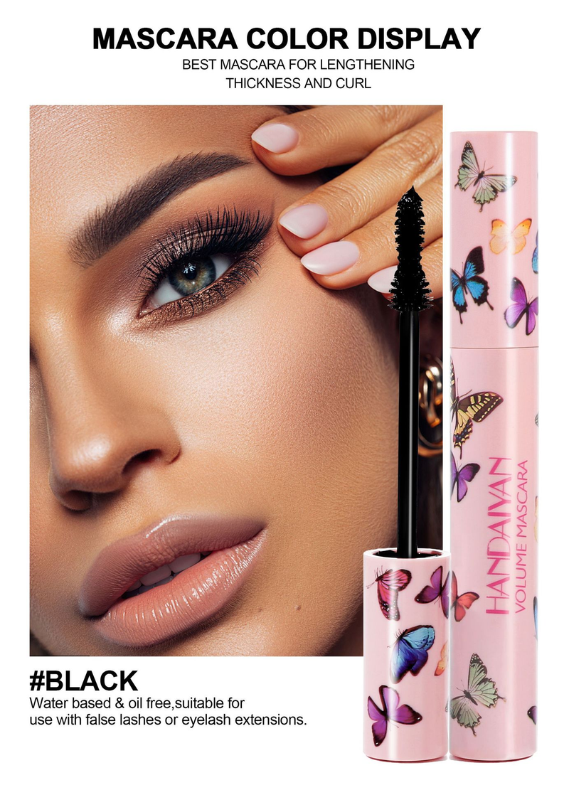 HANDAIYAN Mascara With Fine Comb - Sweatproof, Smudge-Proof, Lengthening, Curling & Volumizing_voghion.com