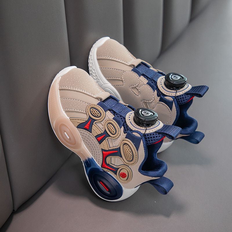Girls' Sports 2025 Autumn New Rotating Button Children's Casual Soft Soled Running Boys' Dad Shoes_voghion.com