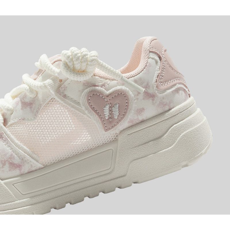 Sneakers bianche a forma di cuore estive, moda, cento scarpe singole coreane abbinate, sneakers traspiranti in rete, nuove 2025_voghion.com