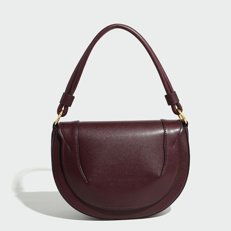 Spanish Women's 2025 New Saddle Magnetic Buckle Flap Stitching Decor Crossbody Bag_voghion.com