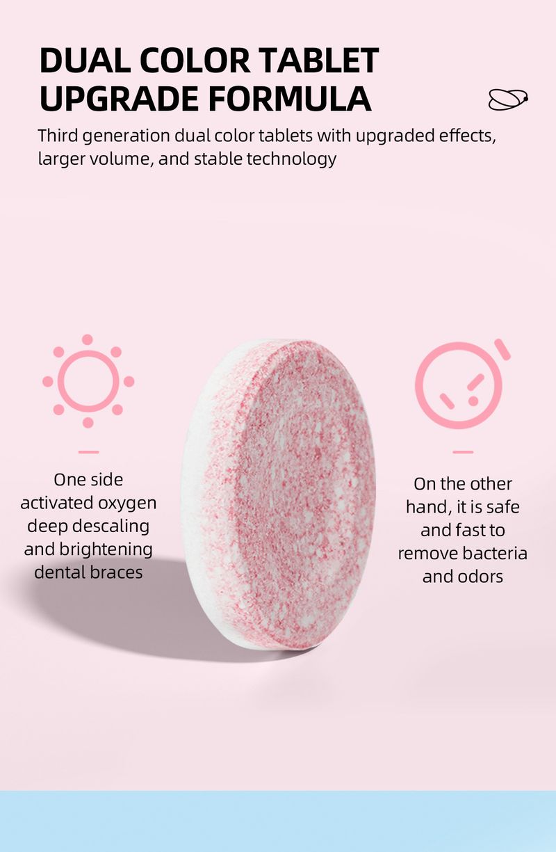 Retainer Unsichtbare Brausetabletten Kieferorthopädische Reinigung Zahnspangen Zahnfleckenentfernung Fruchtgeschmack Englisch_voghion.com
