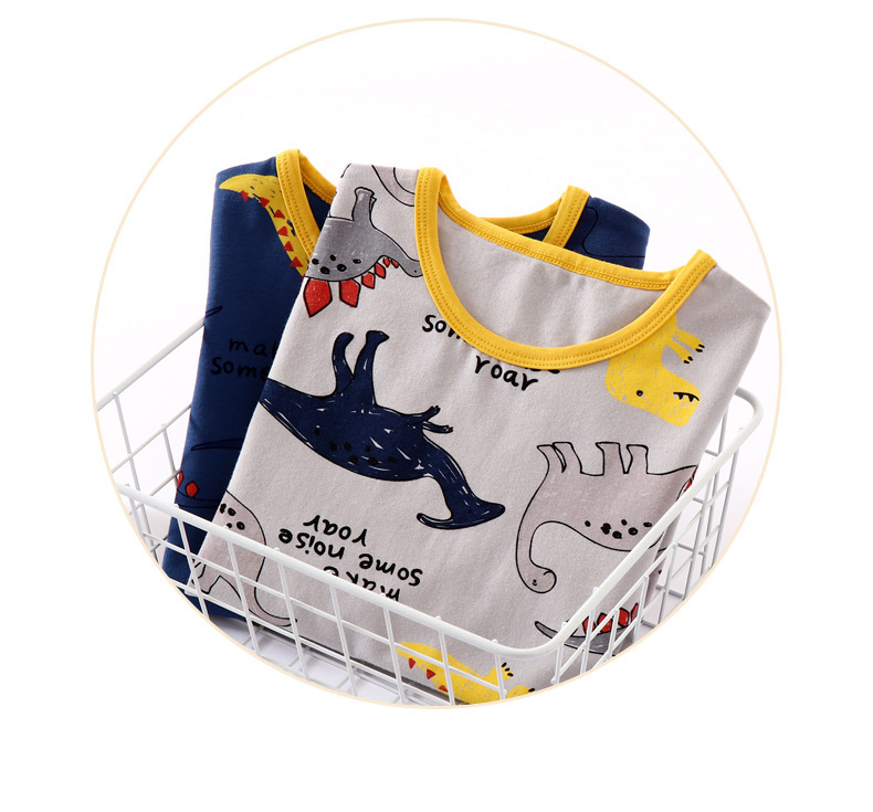 Pijamas para niños Ropa para el hogar Clase A Algodón puro Primavera Bebé Long Johns Conjunto de ropa interior para niños_voghion.com
