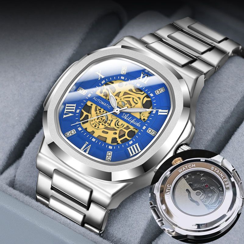 Orologio da uomo al quarzo con doppia cavità alla moda, in acciaio inossidabile, ultra sottile, luminoso, impermeabile, con fibbia a farfalla_voghion.com