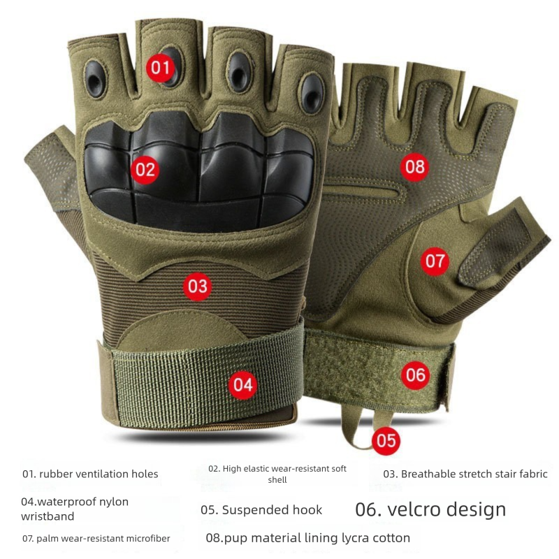 Outdoor Tactical Full Finger Men's Cycling Mountaineering Motorcycle Sports Wear-Resistant Anti-Slip Combat Protective_voghion.com
