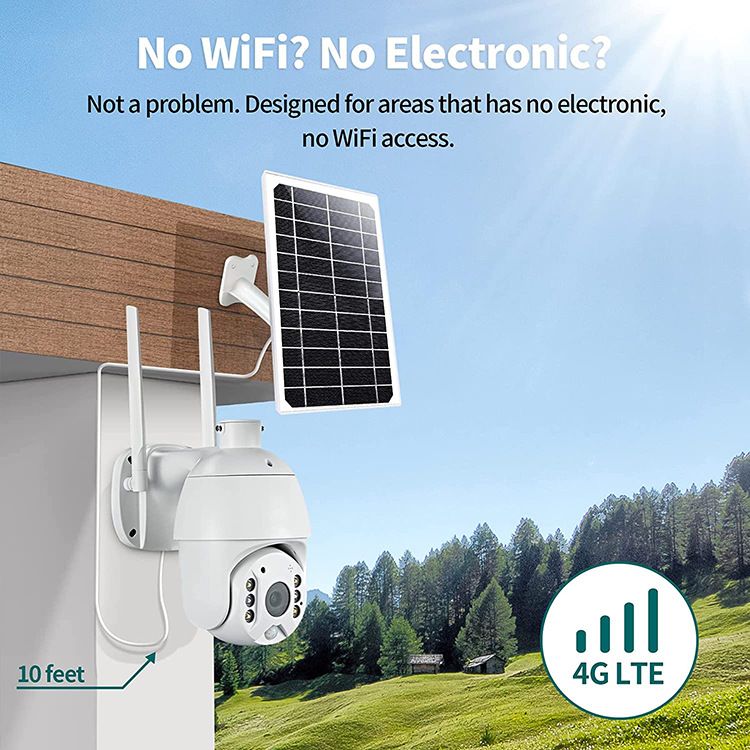 "4G Solar Security Camera With 2 Years Free Data - 3MP/4MP Outdoor, Continuous Recording, No WiFi Required, Night Vision, IP66 Waterproof"_voghion.com