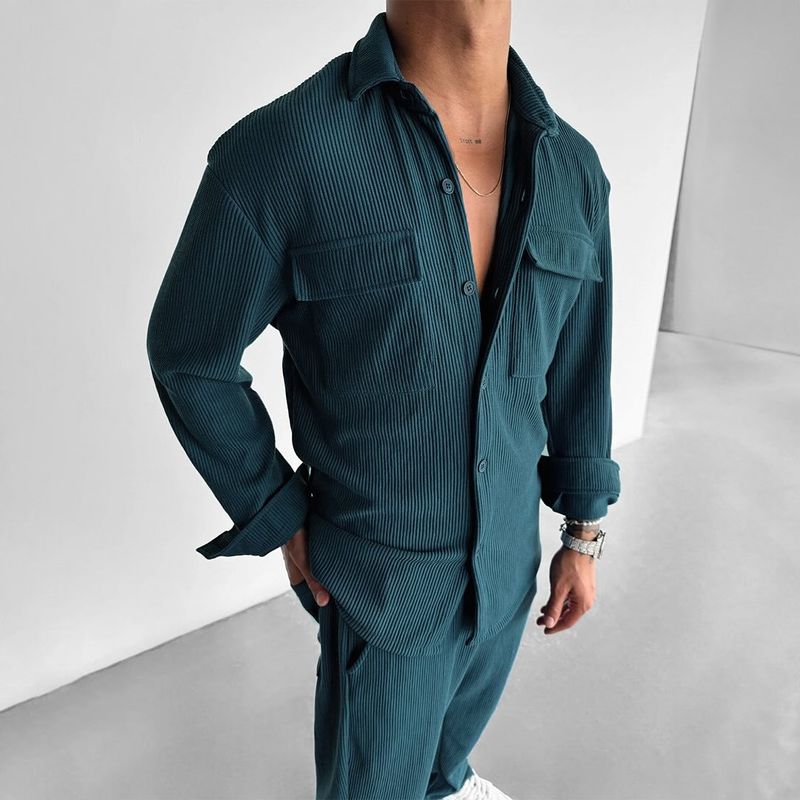 Men's Clothing Men's Shirt New Long Sleeve Lapel Men's Shirt_voghion.com