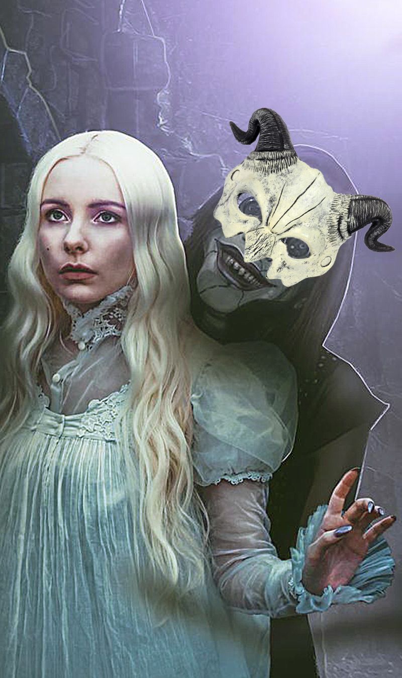 Halloween Mezza faccia Carnevale Festa Trucco Abbigliamento Puntelli PU Schiuma Pecora Corno Maschera Diavolo_voghion.com